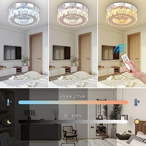 Dimmable LED Ceiling Light with Remote Flush Mount Mini Round Dimmable-25001