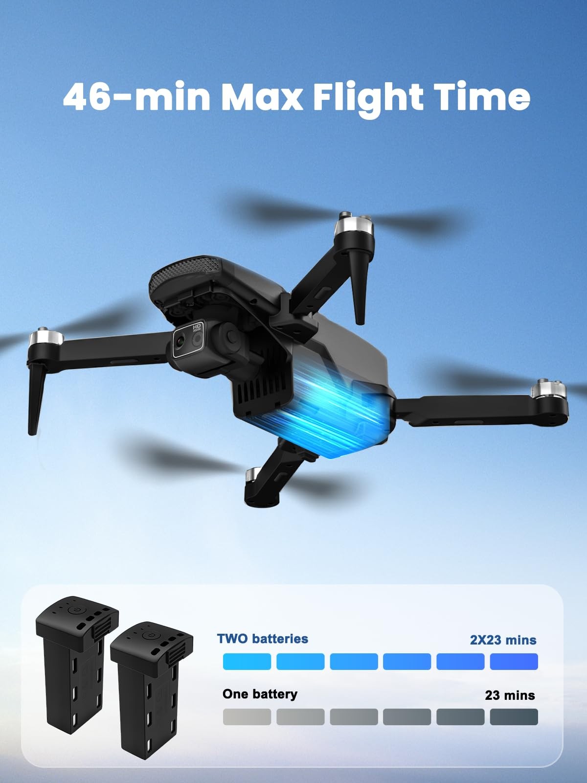 GPS Drone with Camera for Adults 4K, 5.5" Touchscreen Controller, Black