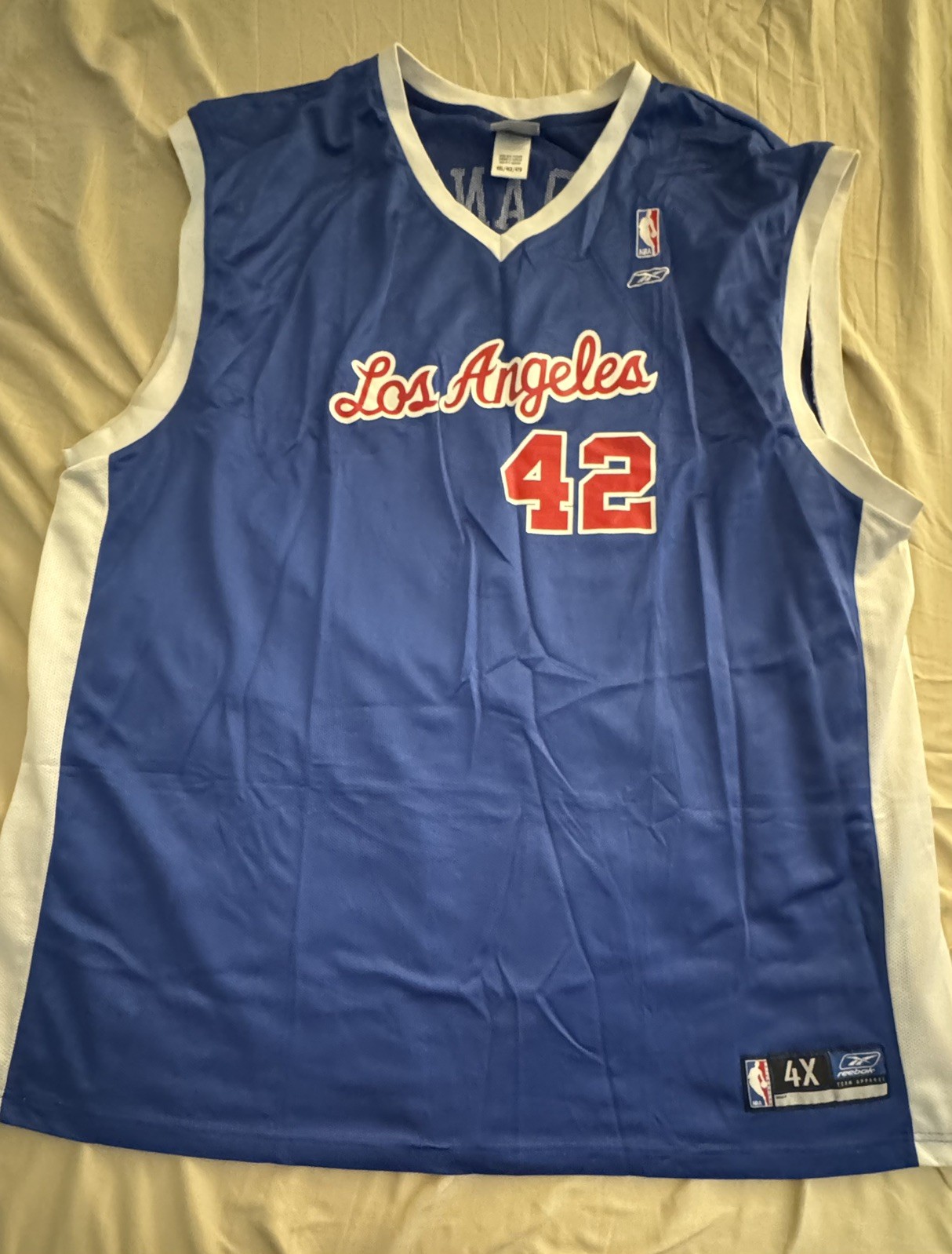 Vintage Reebok Elton Brand #42 Los Angeles Clippers Basketball Jersey Red Sz 4XL