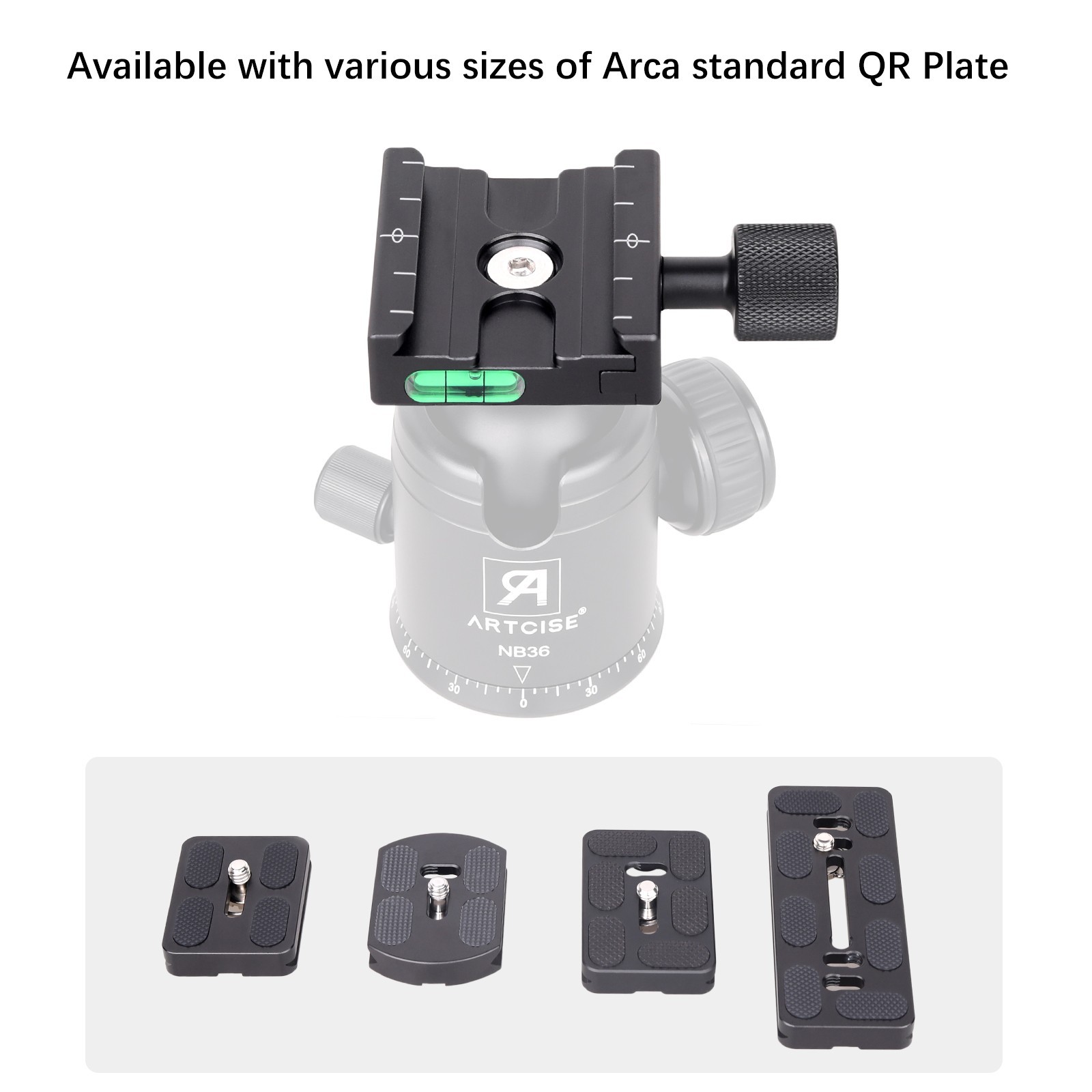 50mm Quick Release Clamp Adapter( Arca-type Compatible) with 1/4" 3/8" Hole