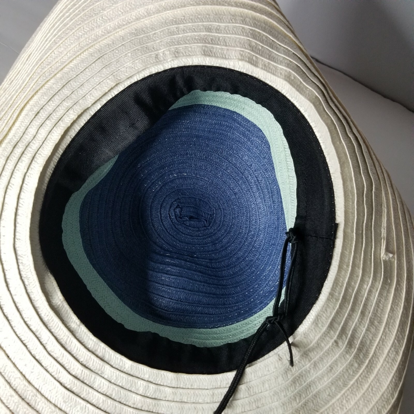 Sun Hat Women's large shade brim blue one size adjustable vacation beach hat