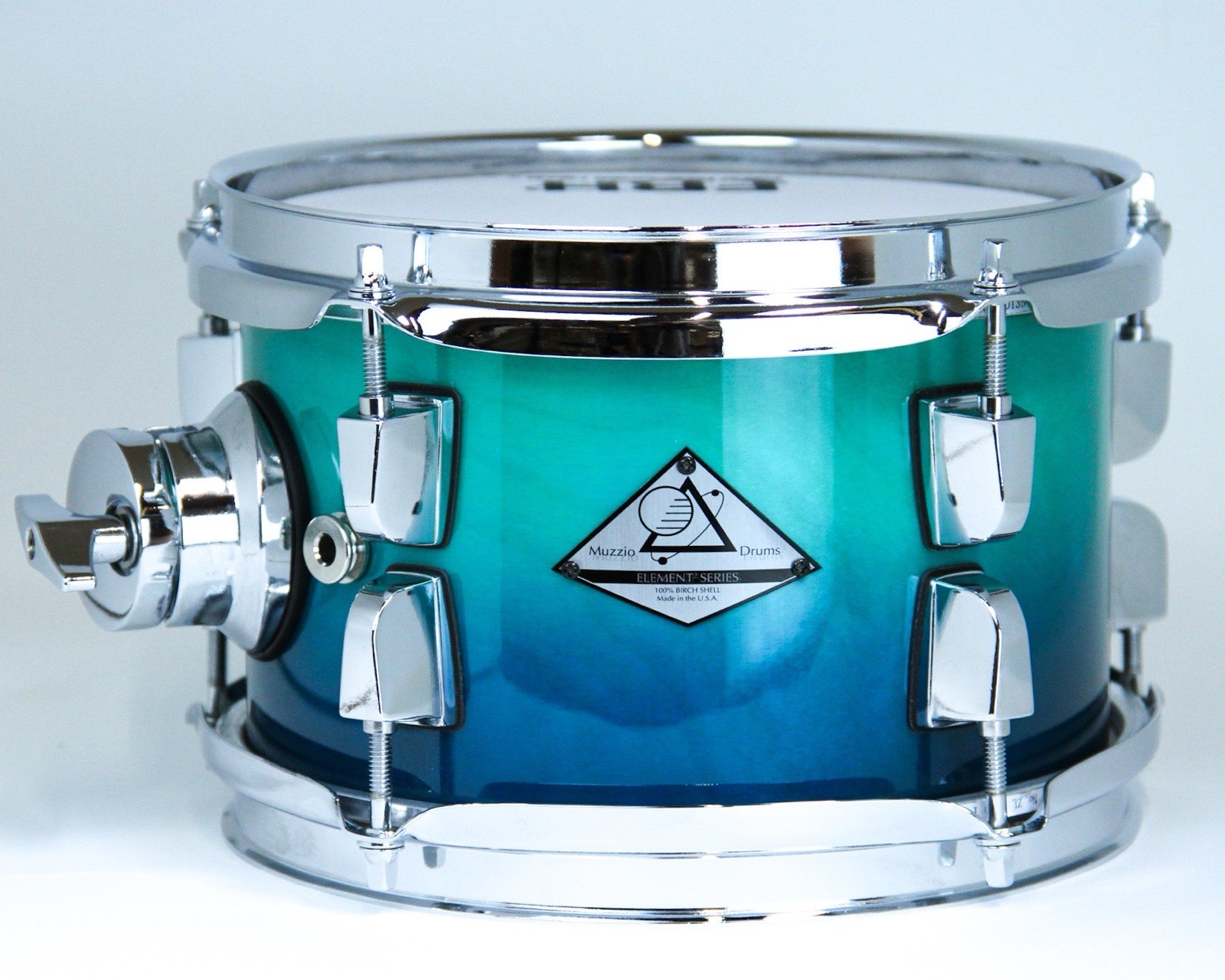 Muzzio Drums Element 2 Electronic Drum Pad 8x5 Aqua Wood Finish New! W/mount