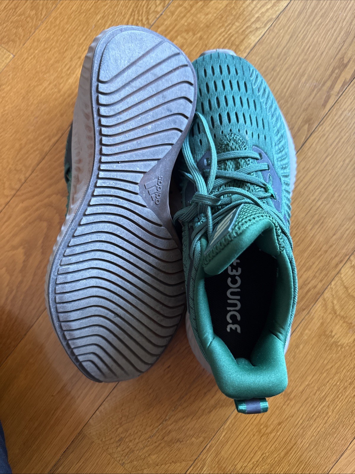 adidas Alphabounce + Shoe - Unisex Running Dark Green/Gold Metallic/Green Size 8