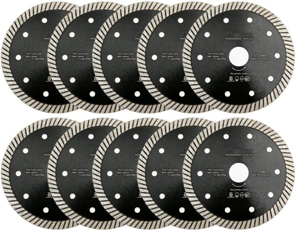 Super Thin Diamond Turbo Blade 10PCS 5 Inch Cutting Porcelain Ceramic
