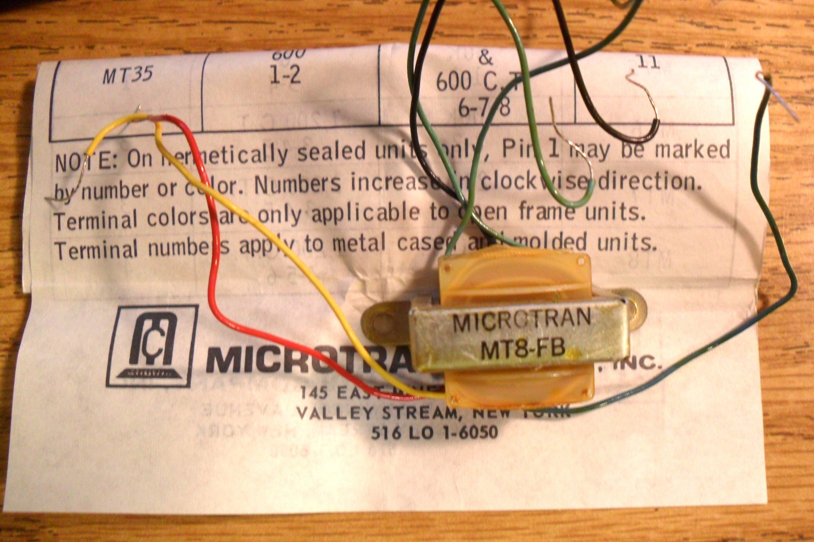 MT8 Microtran Miniature Impedance Transformer - New in Box