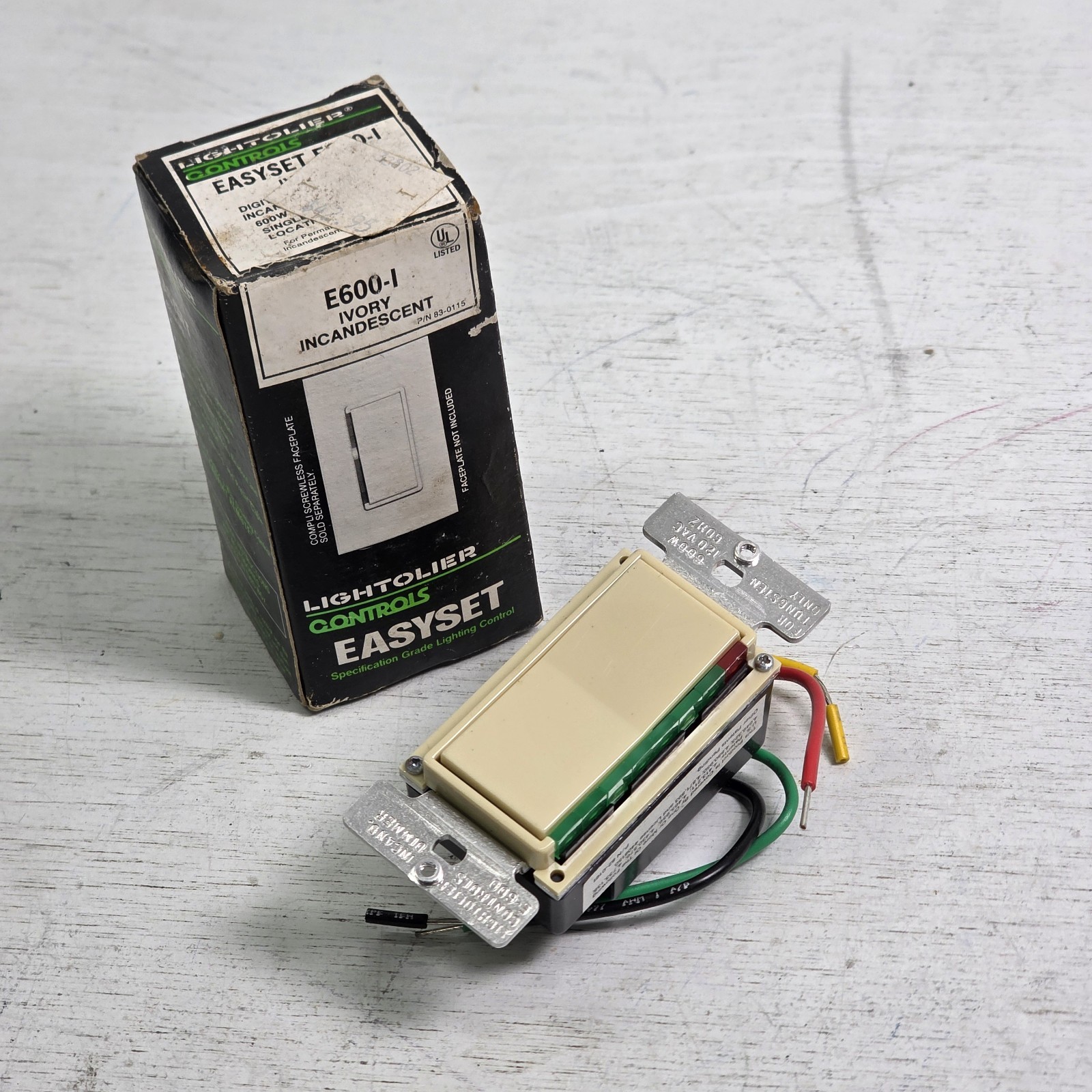 Lightolier Controls Easyset E600-I Ivory Digital Incandescent Dimmer Switch NOS