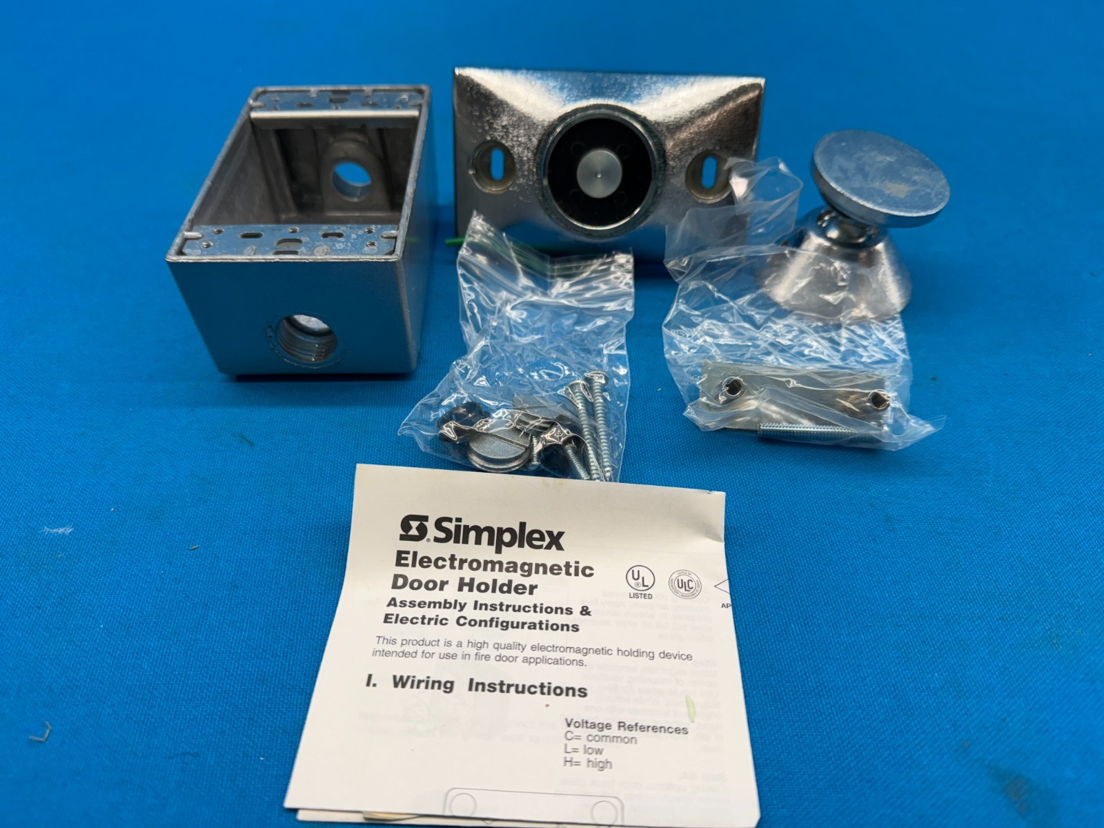 Simplex 2088-9609 Chrome 24VDC Surface Mount Door Holder 185-145
