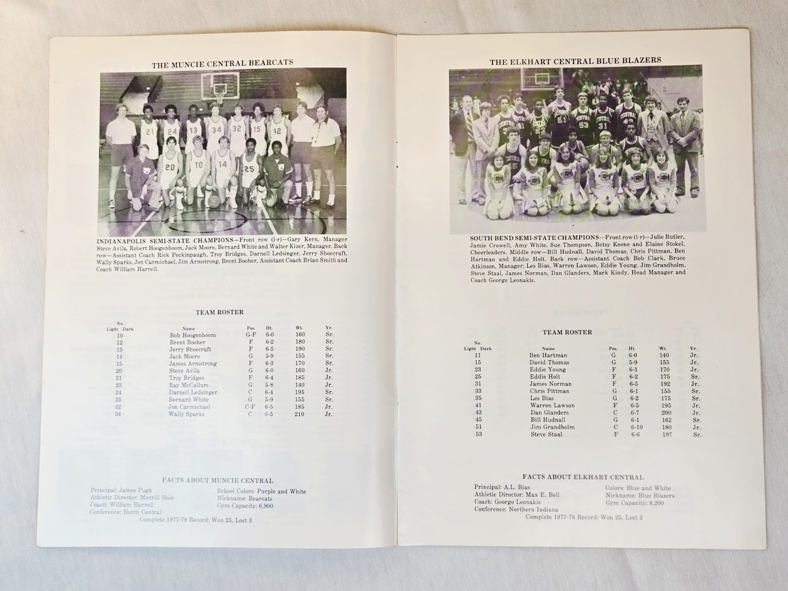 1978 IHSAA 68th Annual IN State Basketball Final Official Program- Nice!