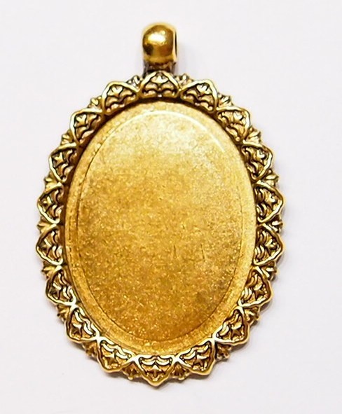 4 of 40x30mm Antique Gold  Victorian Hedgerow Tight Crowns Pendant Settings