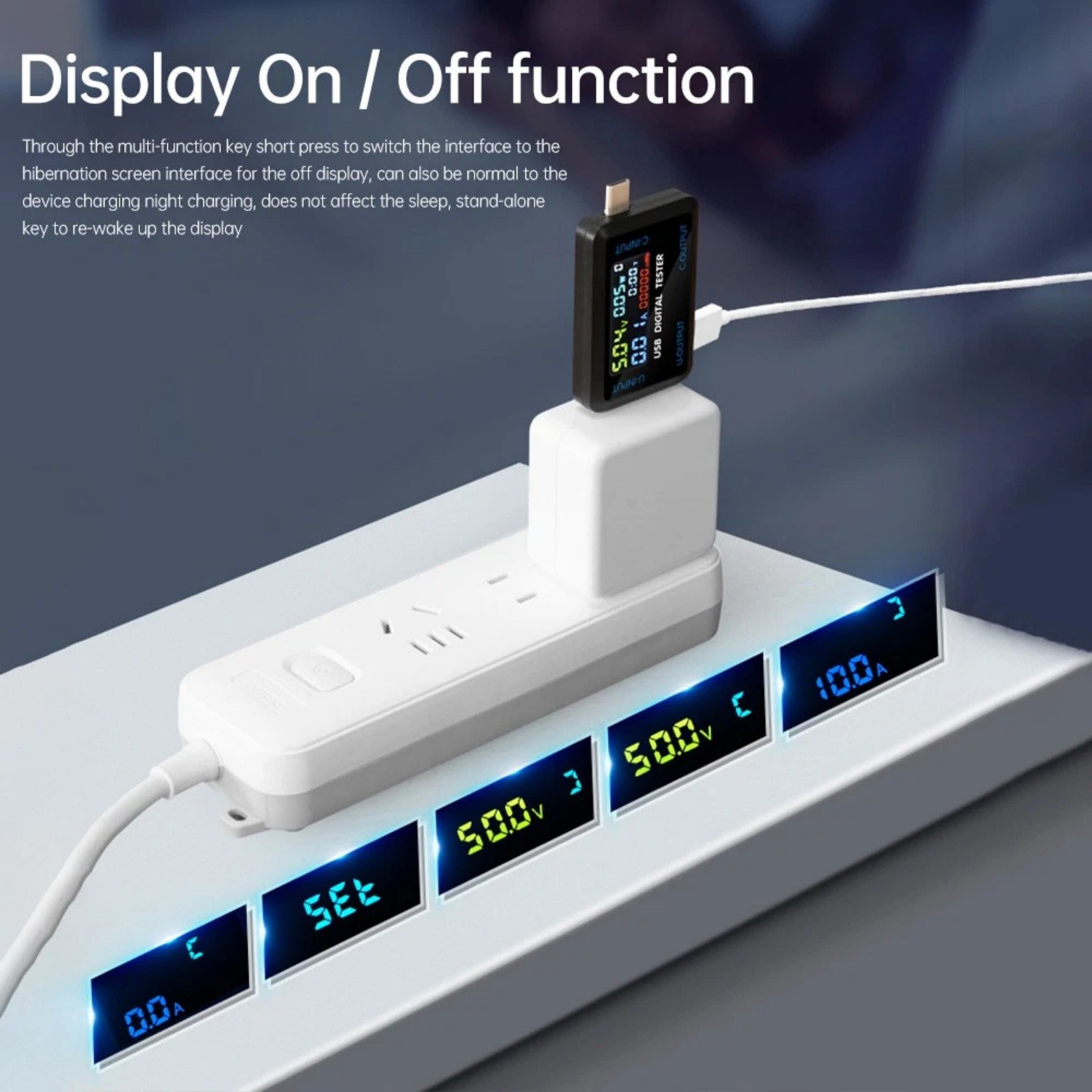 Maintenance USB C Voltmeter Current Meter Multi Function Button Power Monitor