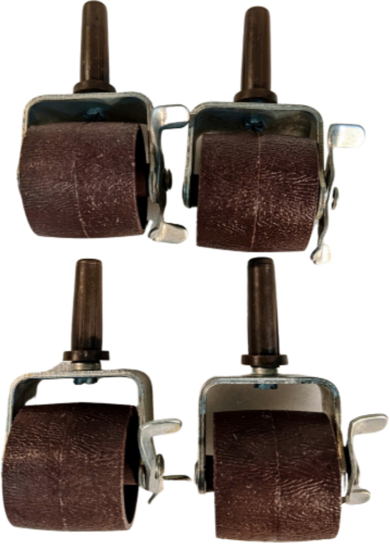 BED FRAME LOCKING CASTER WHEELS & PLASTIC SOCKET INSERTS , SET OF 4