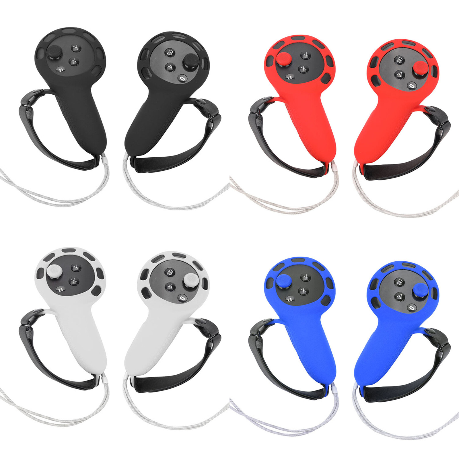 For Quest 3 VR Headset Controller Sleeve Silicone Handle Grip Cover w/Strap
