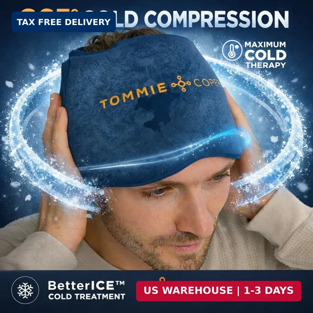 Tommie Copper BetterICE Migraine Relief Cap - Cold Compression Head Wrap, Coolin