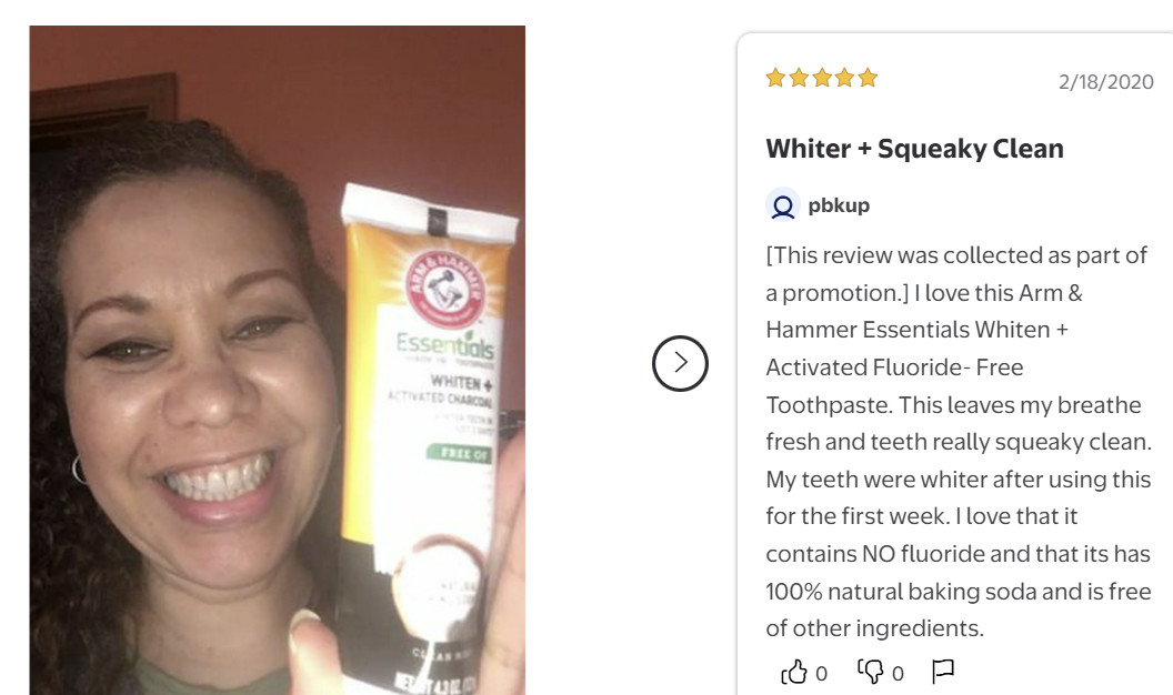 ARM & HAMMER Essentials Toothpaste, 4.3oz 4pk, Fluoride-Free, Clean Mint
