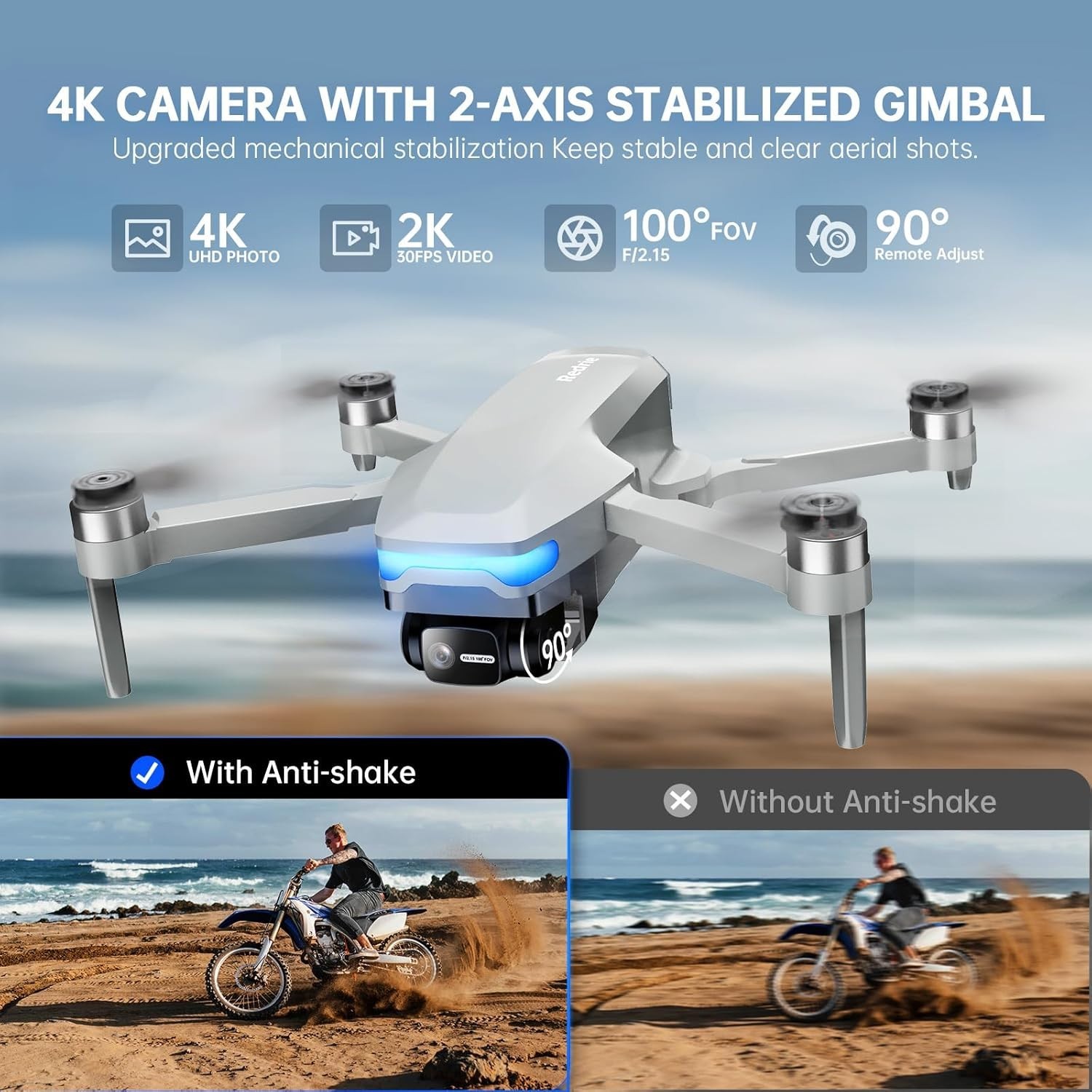 Foldable 4K Camera Drone for Adults with App Control, GPS, 40-45 Min Flight