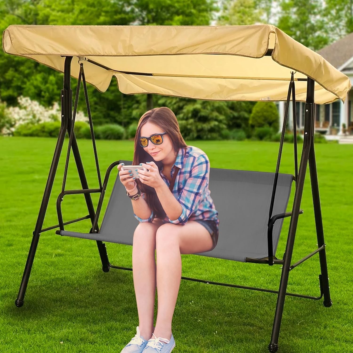 Porch Patio Swing Seat Cover Replacement,600D Thickened Oxford Waterproof Swing