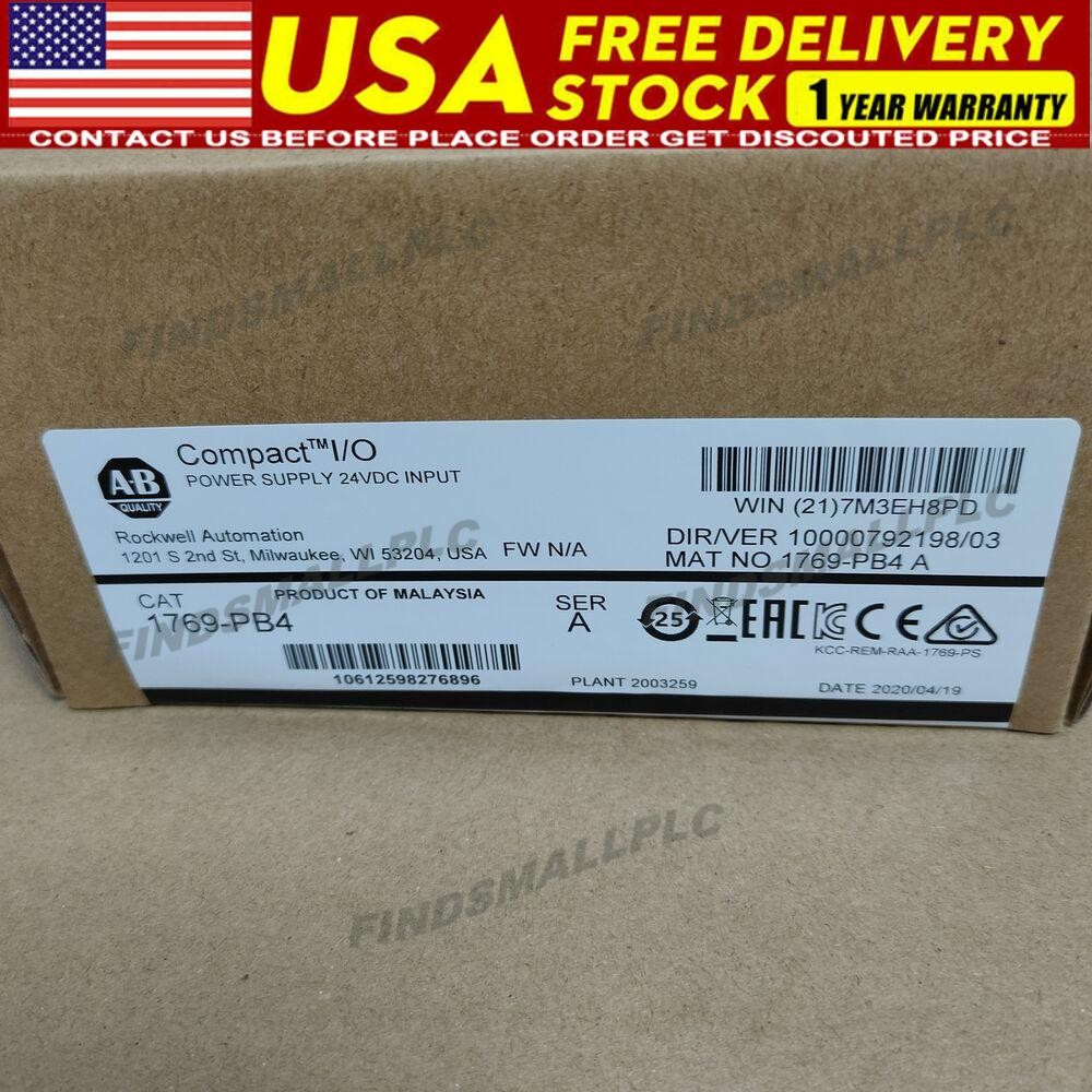 Allen-Bradley AB 1769-PB4 CompactLogix Power Supply 1769PB4 New Factory Sealed