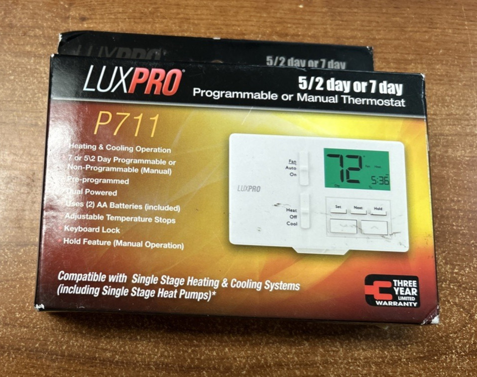 Lux Pro P711 Programmable 7 Day Thermostat for Home Use