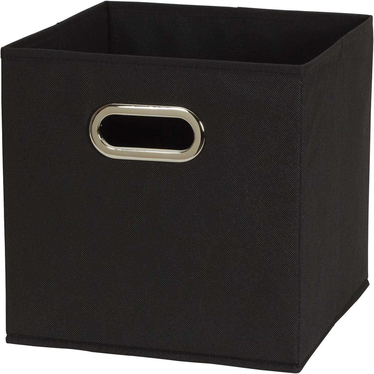 Chic Black Fabric Storage Bins - Set of 6 Foldable & Sturdy Stackable Cubes