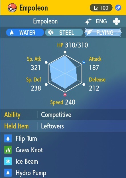 Pokemon Scarlet and Violet 6iv Shiny Max EV Empoleon