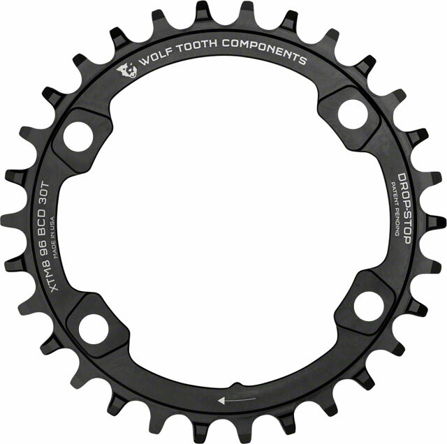 Wolf Tooth 96 BCD Chainring - 38t, 96 Asymmetric BCD, 4-Bolt, Drop-Stop, For Shi