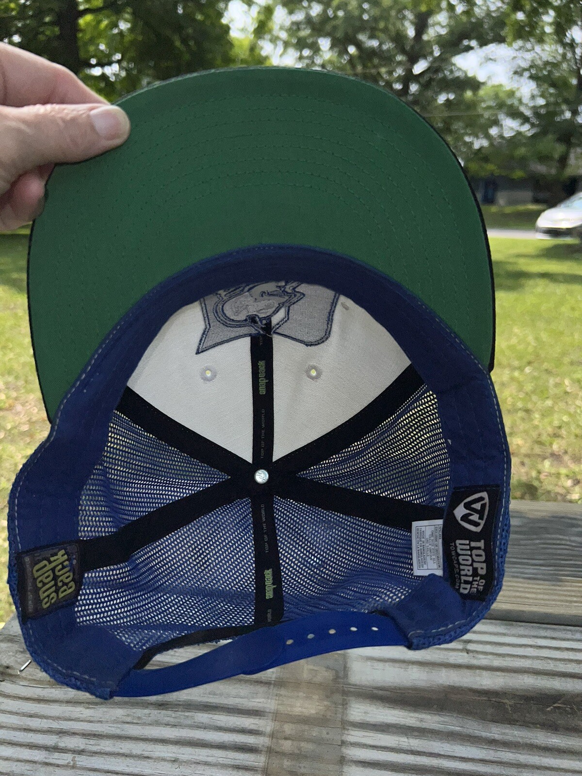 Duke Blue Devils Logo Letters Royal blue Mesh Trucker Hat Cap Snapback 10% Wool