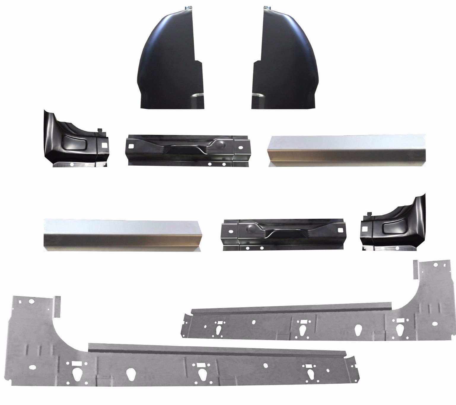 99 17 10PC Inner & Outer Rockers, Cab Corner, Jamb Ford Super Duty Extended Cab