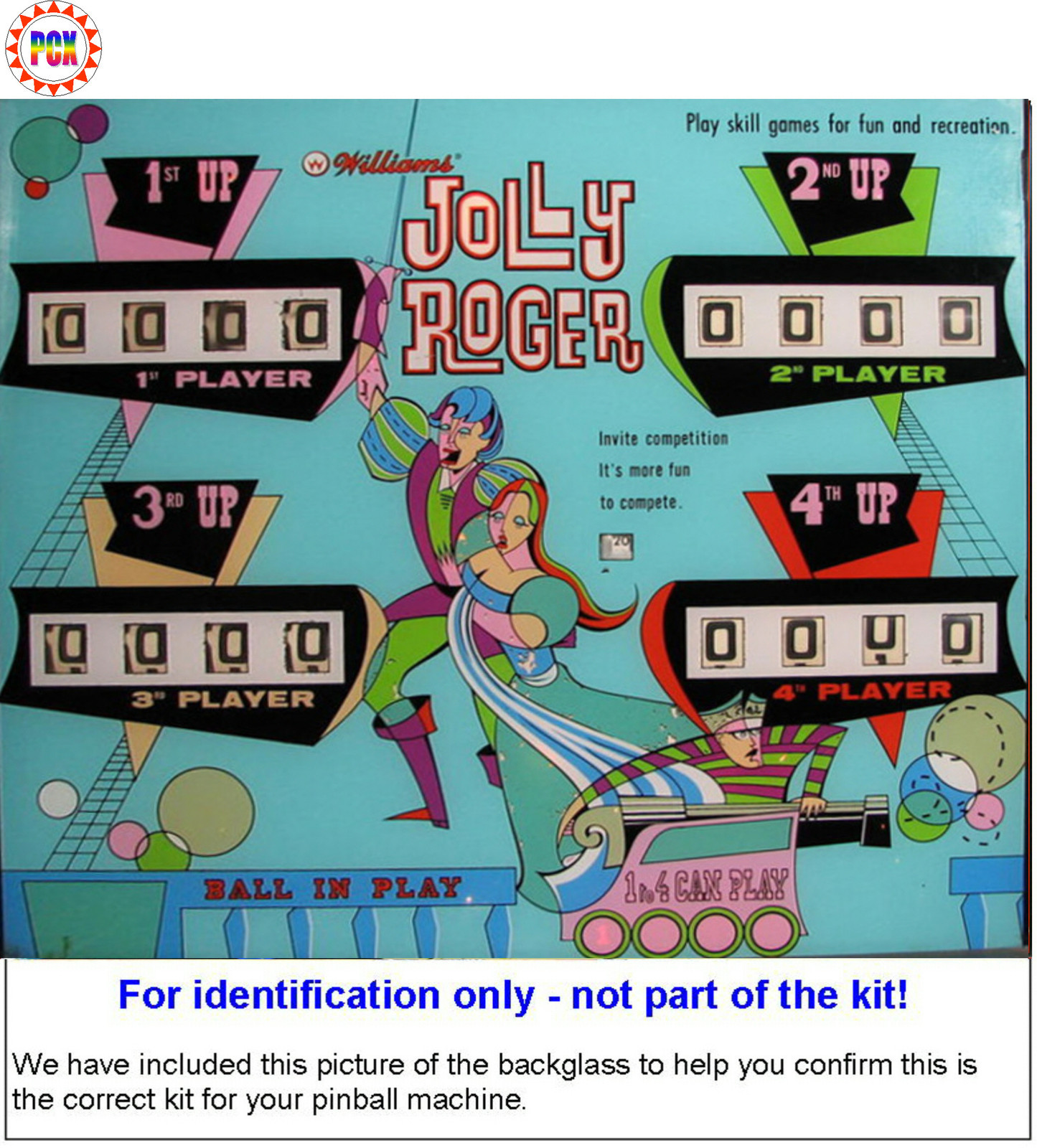 1967 Williams Jolly Roger Pinball Machine Rubber Ring Kit