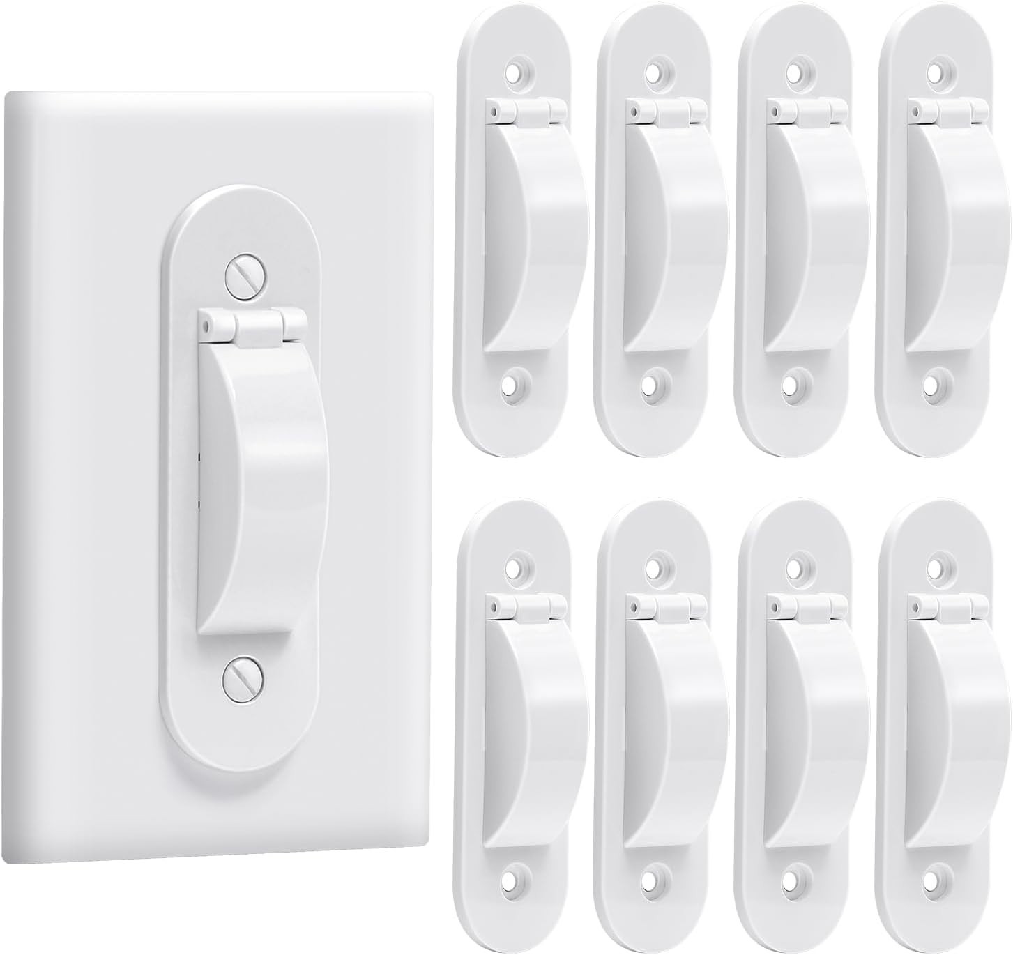 8-Pack Child Proof Light Switch Guards: Toggle Protection in White