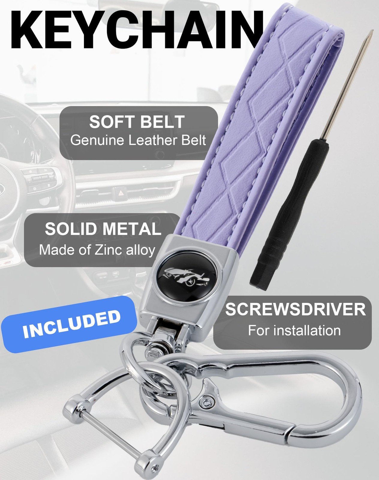 Joouheax for Ford Key Fob Cover with Keychain, Full Coverage Medium, Purple