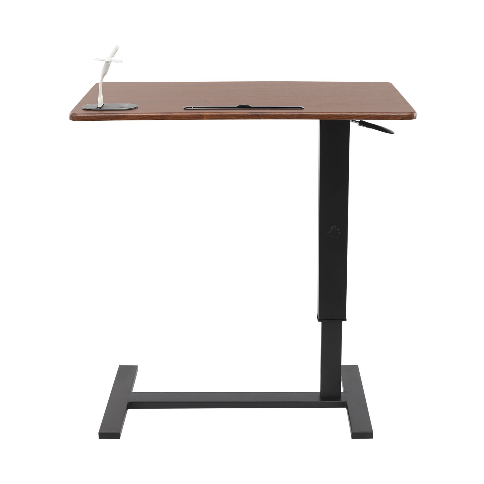 Adjustable Height Side Table Walnut Color Mobile Bedside Table dinner tray table