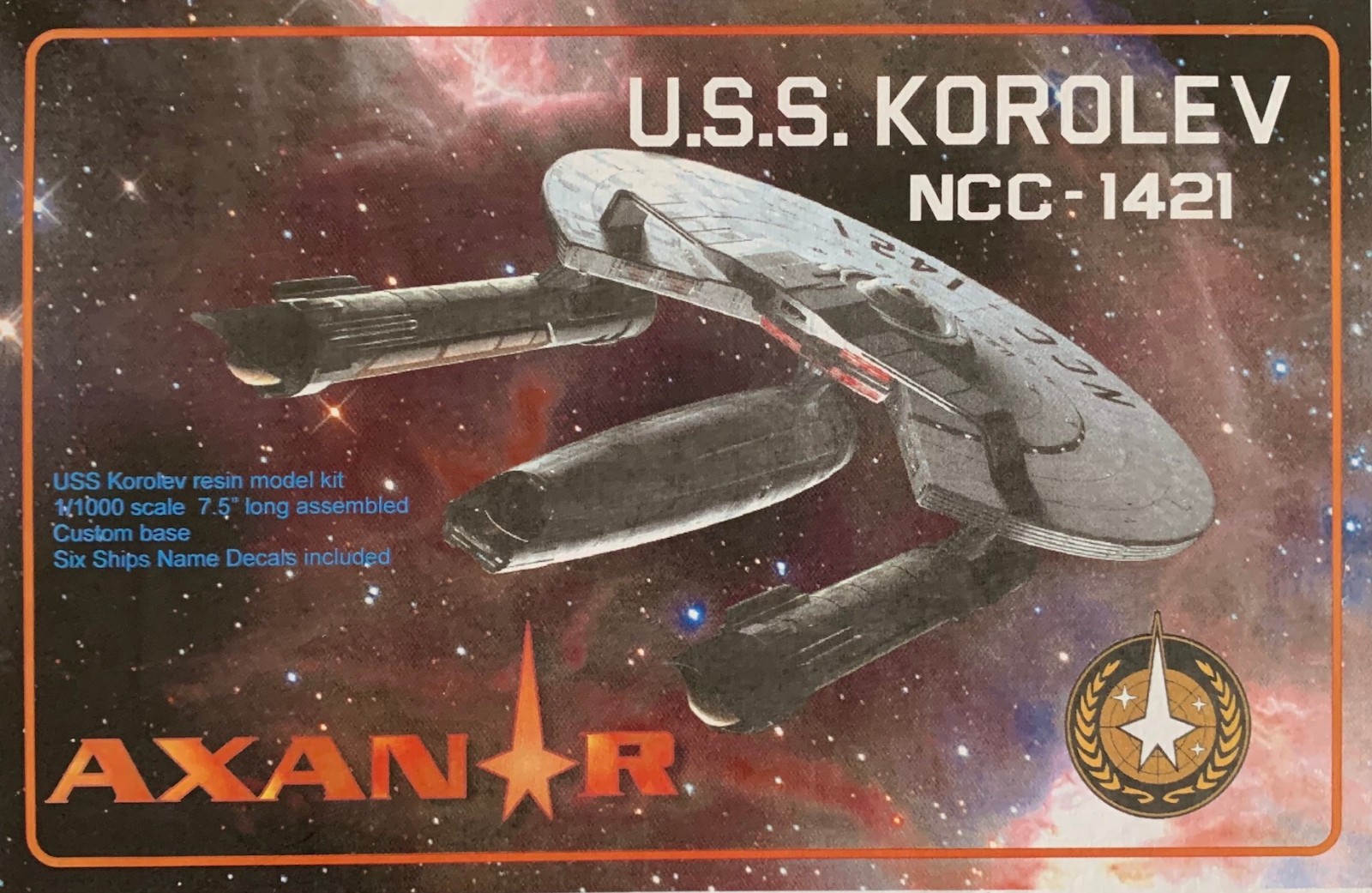 Axanar USS Korolev resin 1/1000 Model Kit w/ Patches Star Trek Prelude to Axanar