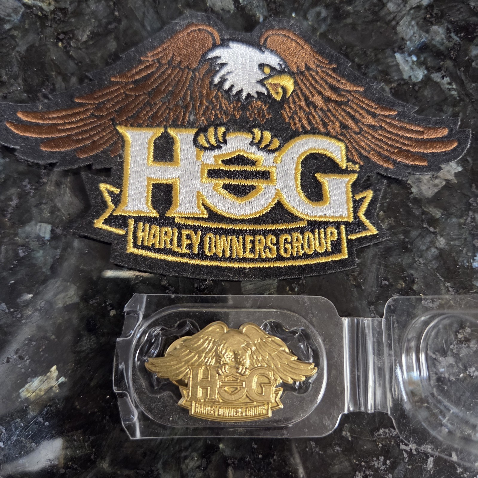 Harley Davidson HOG Harley Owners Group Patch And Pin, Unused, Eagle Wings