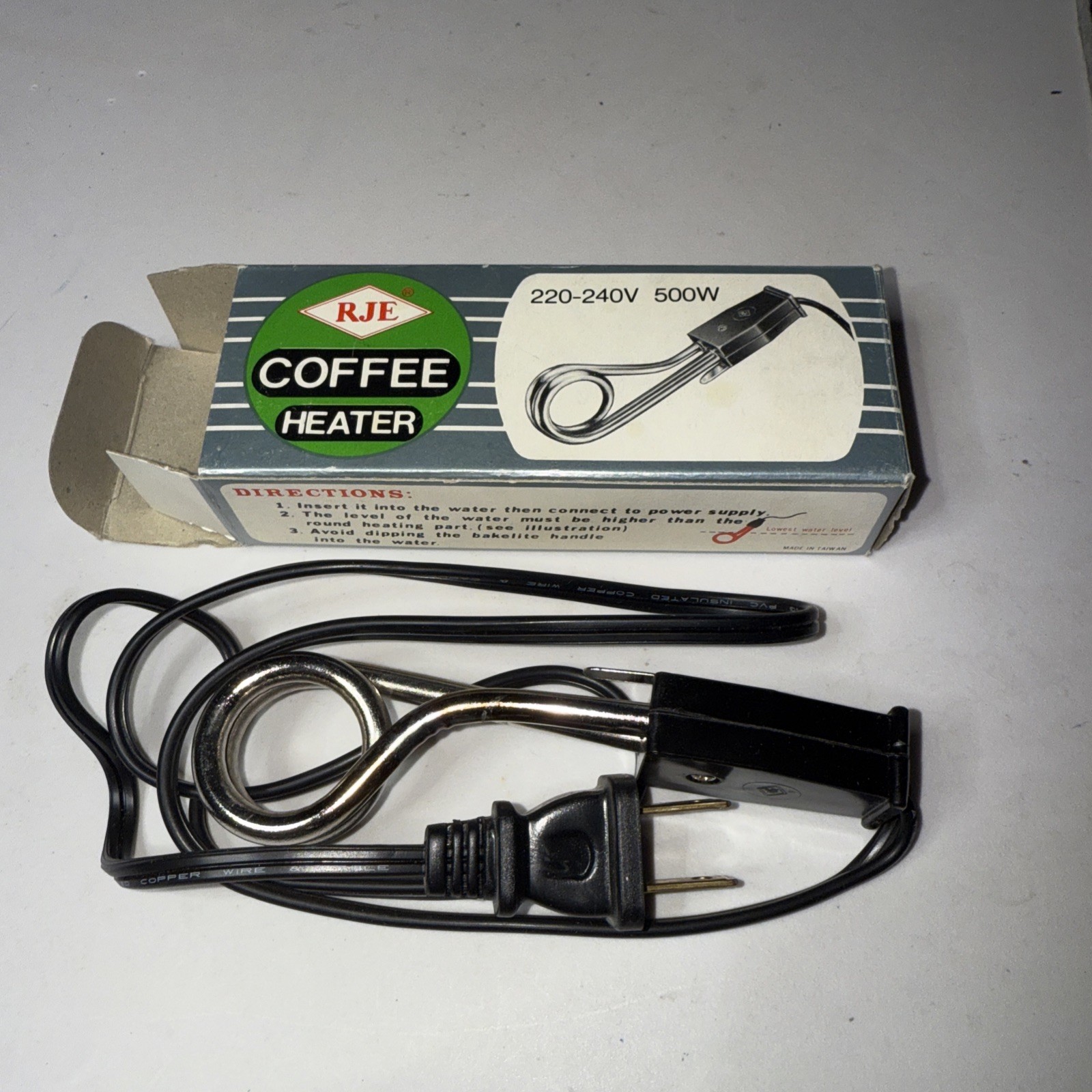 RJE Coffee Heater Vintage Kitchen Appliance With Original Box #C4