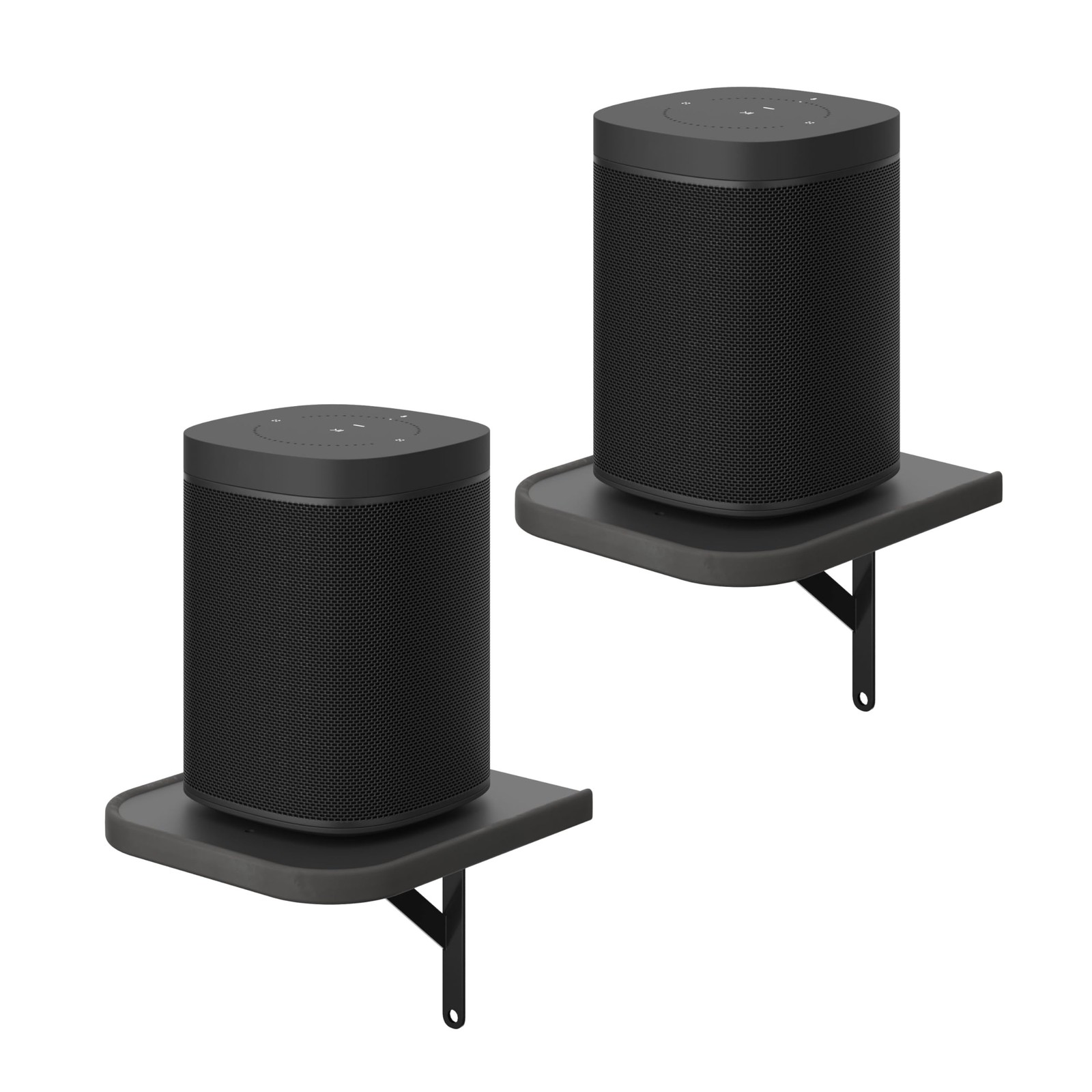 Set of 2 Universal Small Rear Speaker Wall Mount Shelf Surround Sound Black