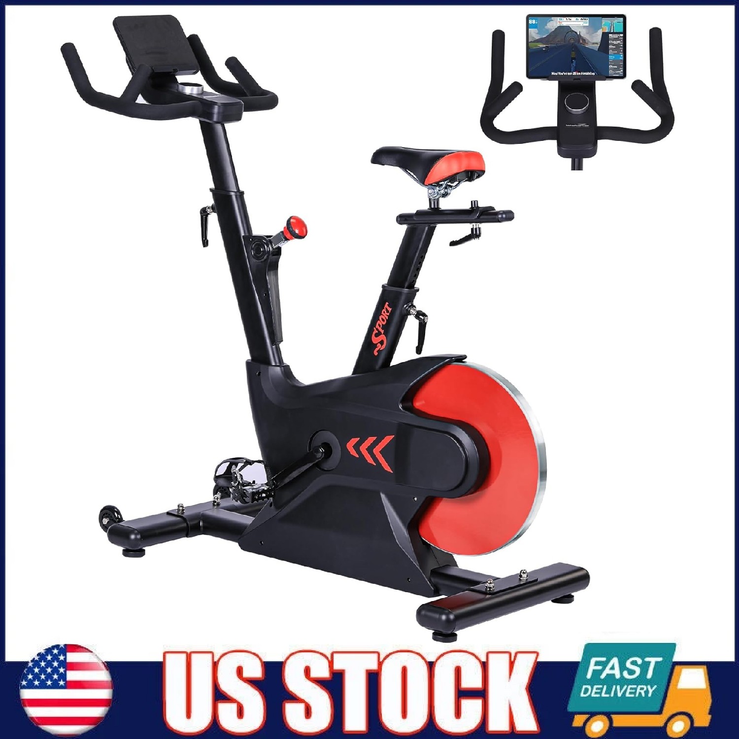 Exercise Bike Stationary Fitness Flywheel Indoor Cycling Bike Workout Full Body