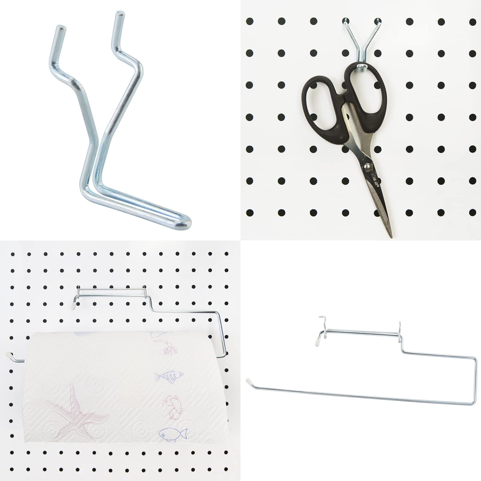 G.CORE Peg Board Organizer 21 Pack, Pegboard Multi-size, White &