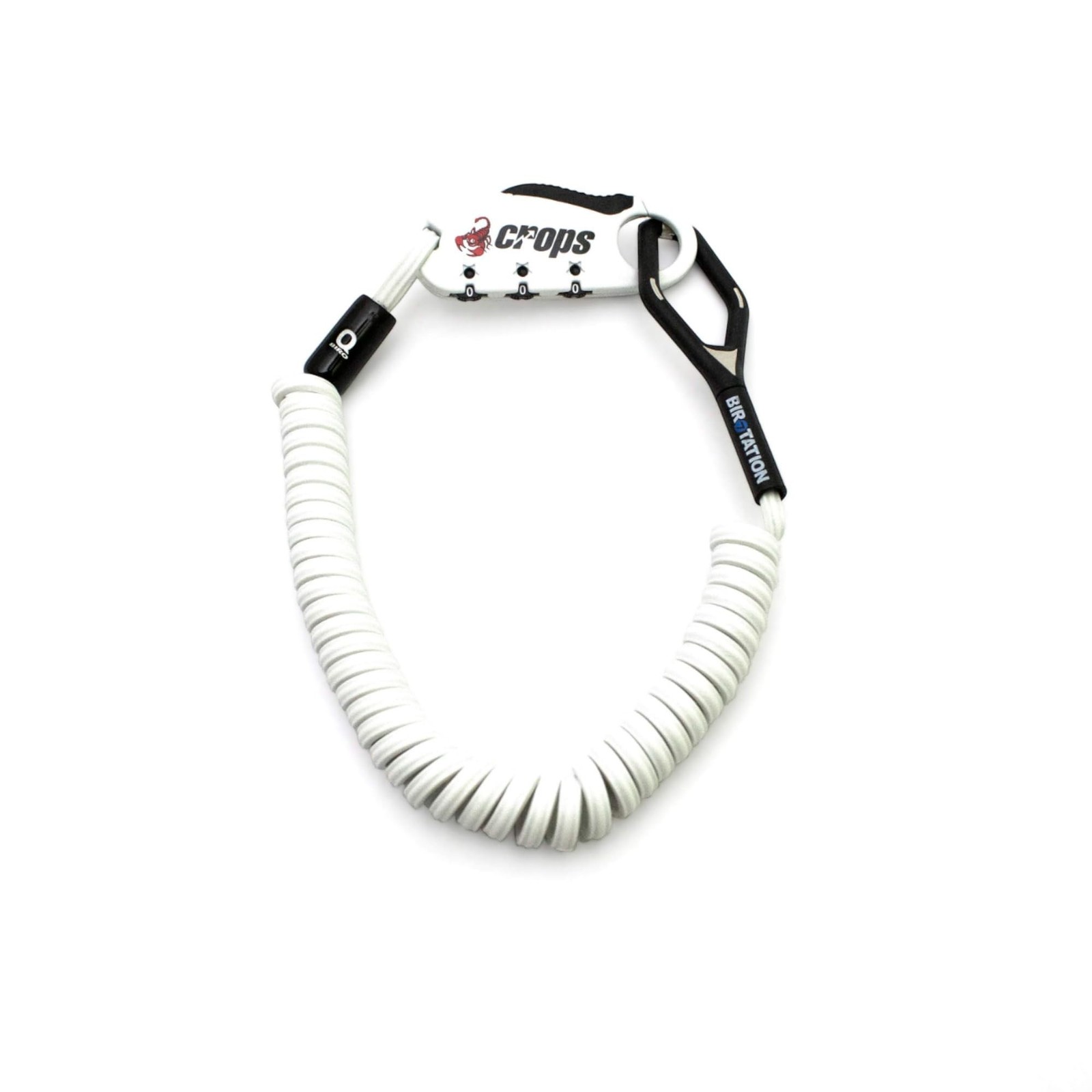 CROPS Q-BIRO Compact Bike Lock Cable, 6 ft, White Anti-Theft 3-Digit Resettab...