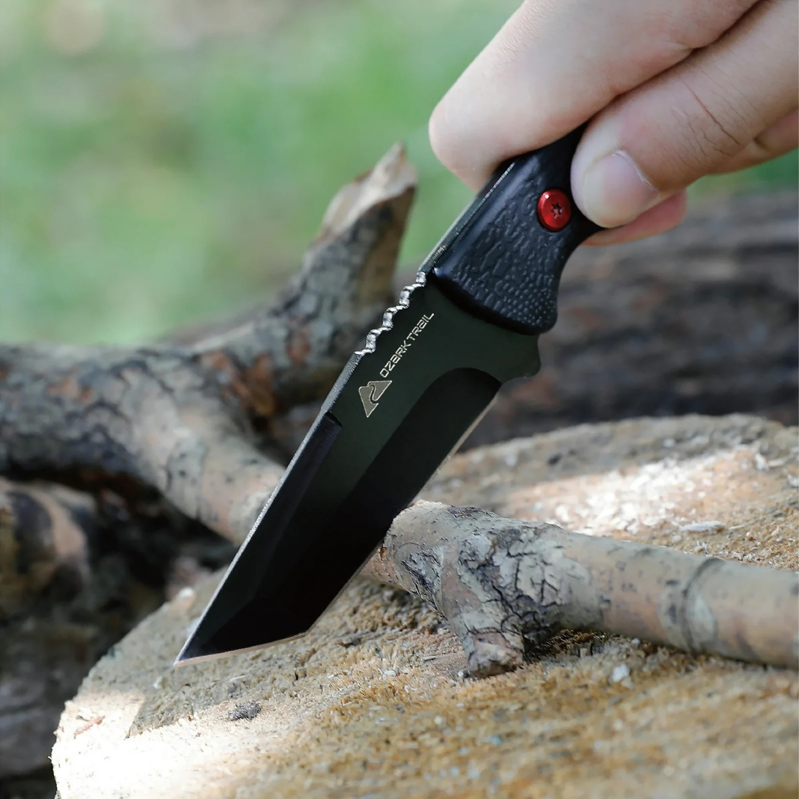 Ozark Trail Eagle Rock 7.5 inch Fixed Blade Black Tanto