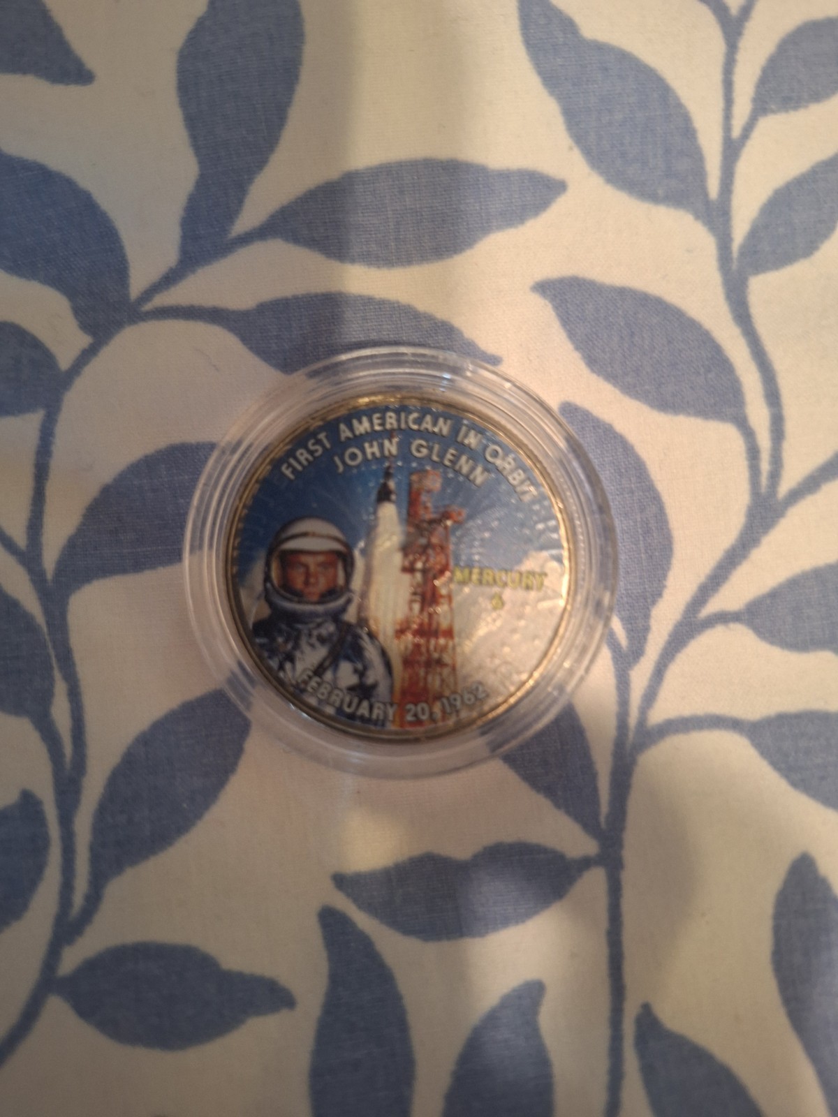 Colorized Kennedy Half Dollar - Space Program - 1st Am. in Orbit Glenn K233
