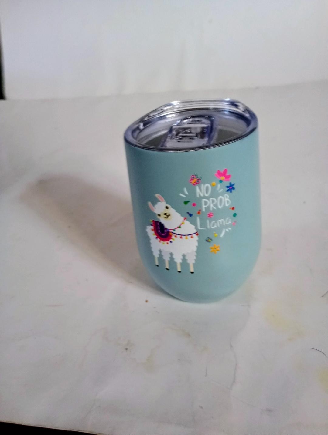 Double Wall Insulated Stainless Steel "no Prob LLama" Tumbler & Lid
