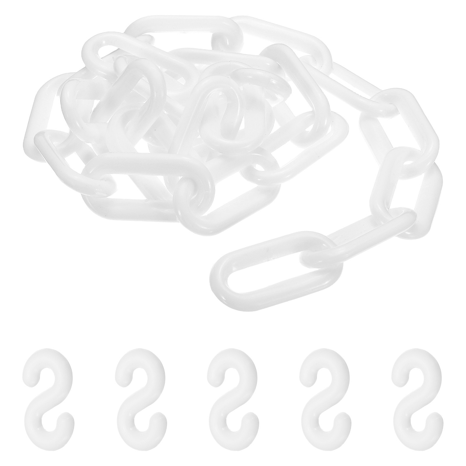 3.3 Feet (1m) Plastic Chain 50 x 5.5 mm Colorful Safety Link Chain, White