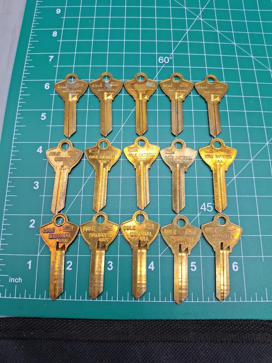 LOT OF 15    EL10 Brass Key Blanks Cole National Key Uncut New Old Stock