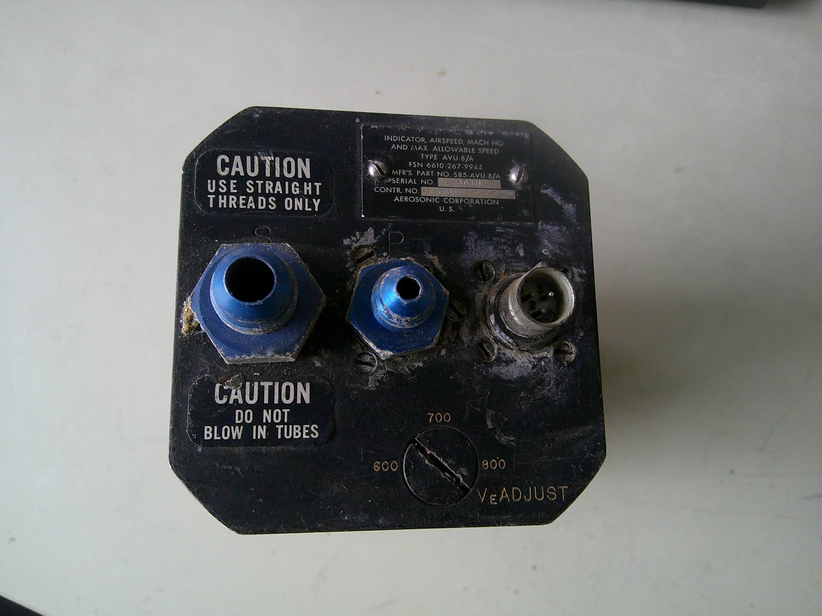 AEROSONIC MACH AIRSPEED INDICATOR AVU-8/A