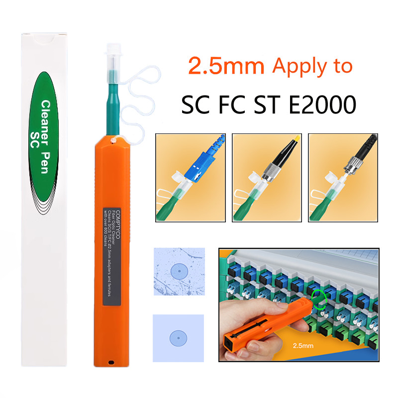 1pcs 2.5mm One click Optical fiber End face cleaning pen Apply to SC/FC/ST/E2000