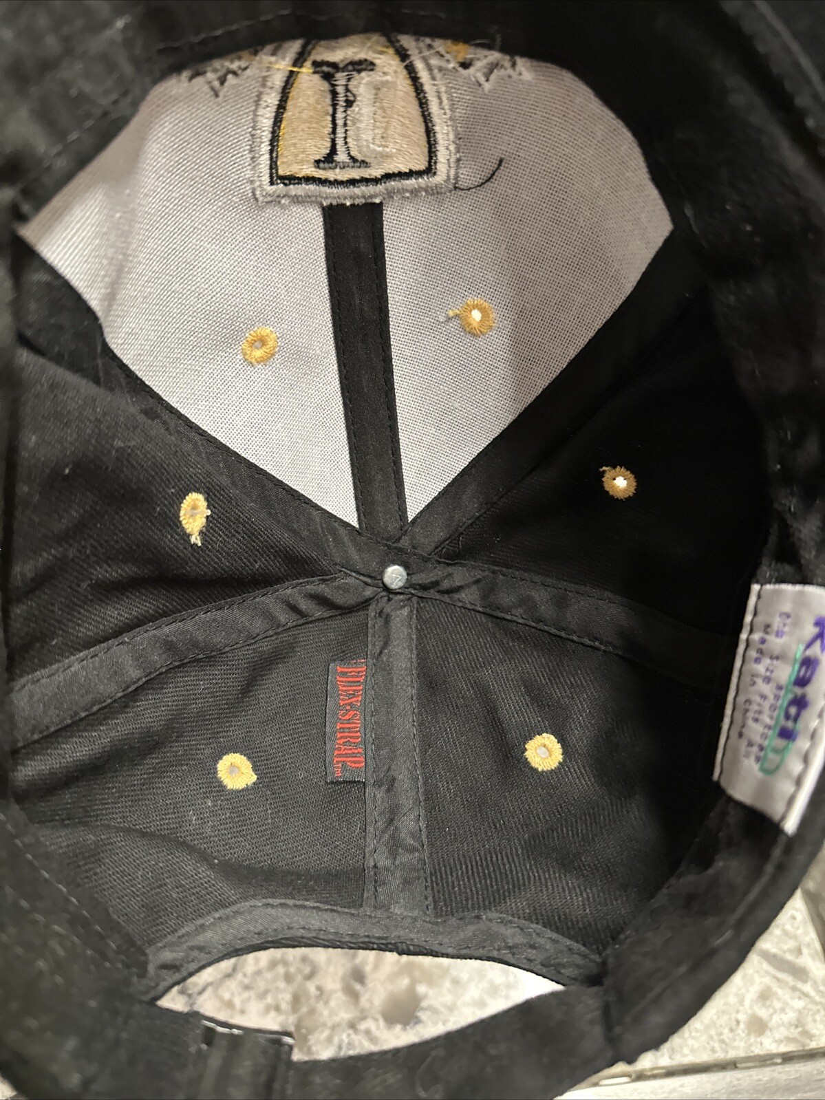 IC University Gold and White and Gray Logo on Black Hat Cap NWT Strap Buckle