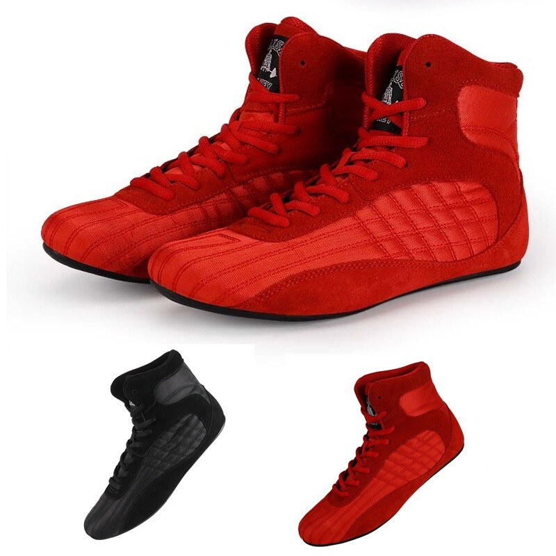 Upgrade Men Boxing Shoes Anti-slip Wrestling Sneakers High Top Fight Trainers