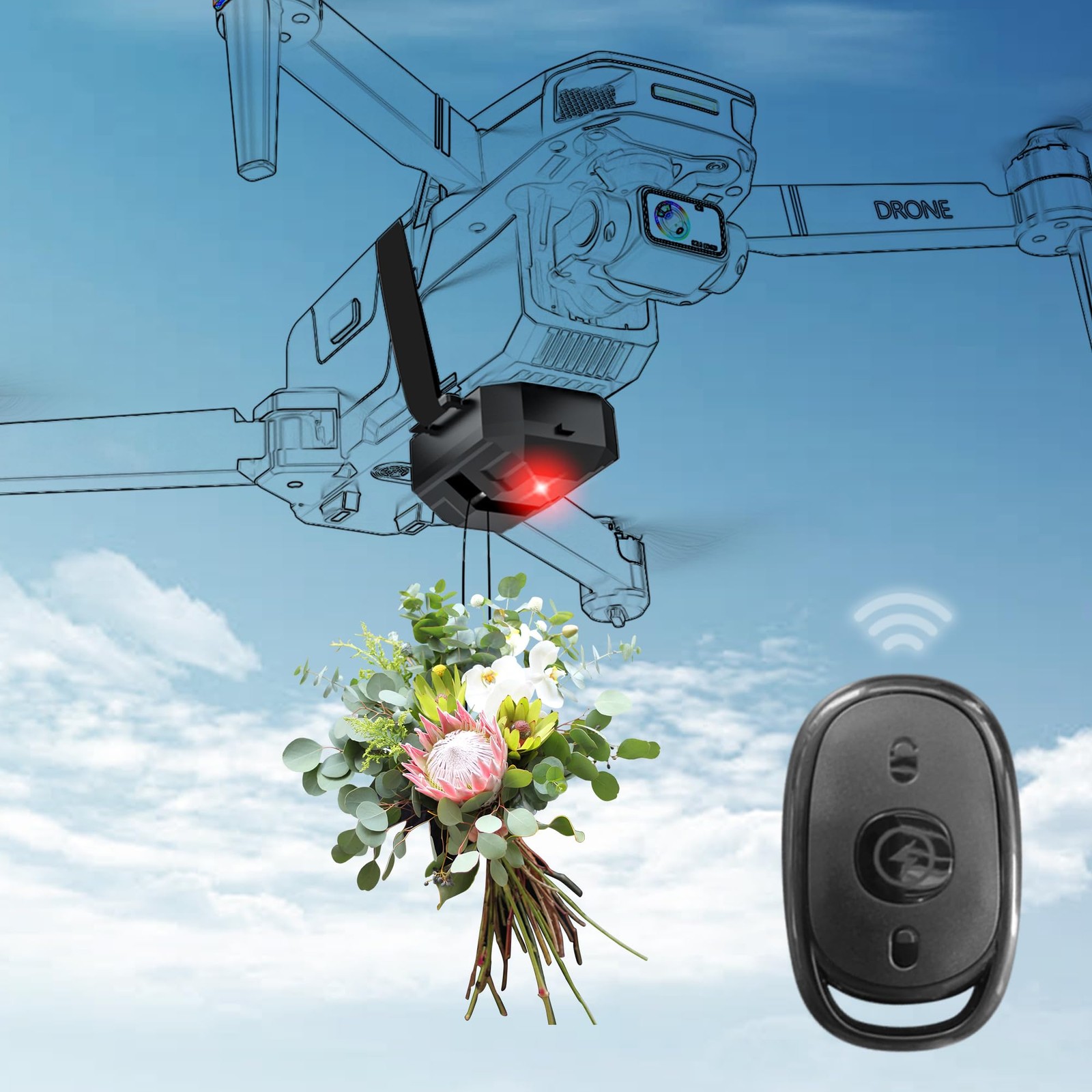 Drone Airdrop System for DJI Mini 5 Pro/Mini 4 Pro/Air 3/Mini 2 black