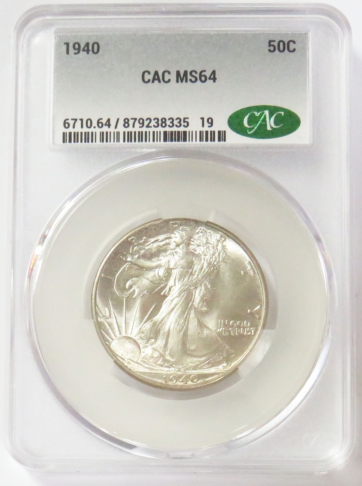 1940 USA WALKING LIBERTY HALF DOLLAR CAC MINT STATE 64