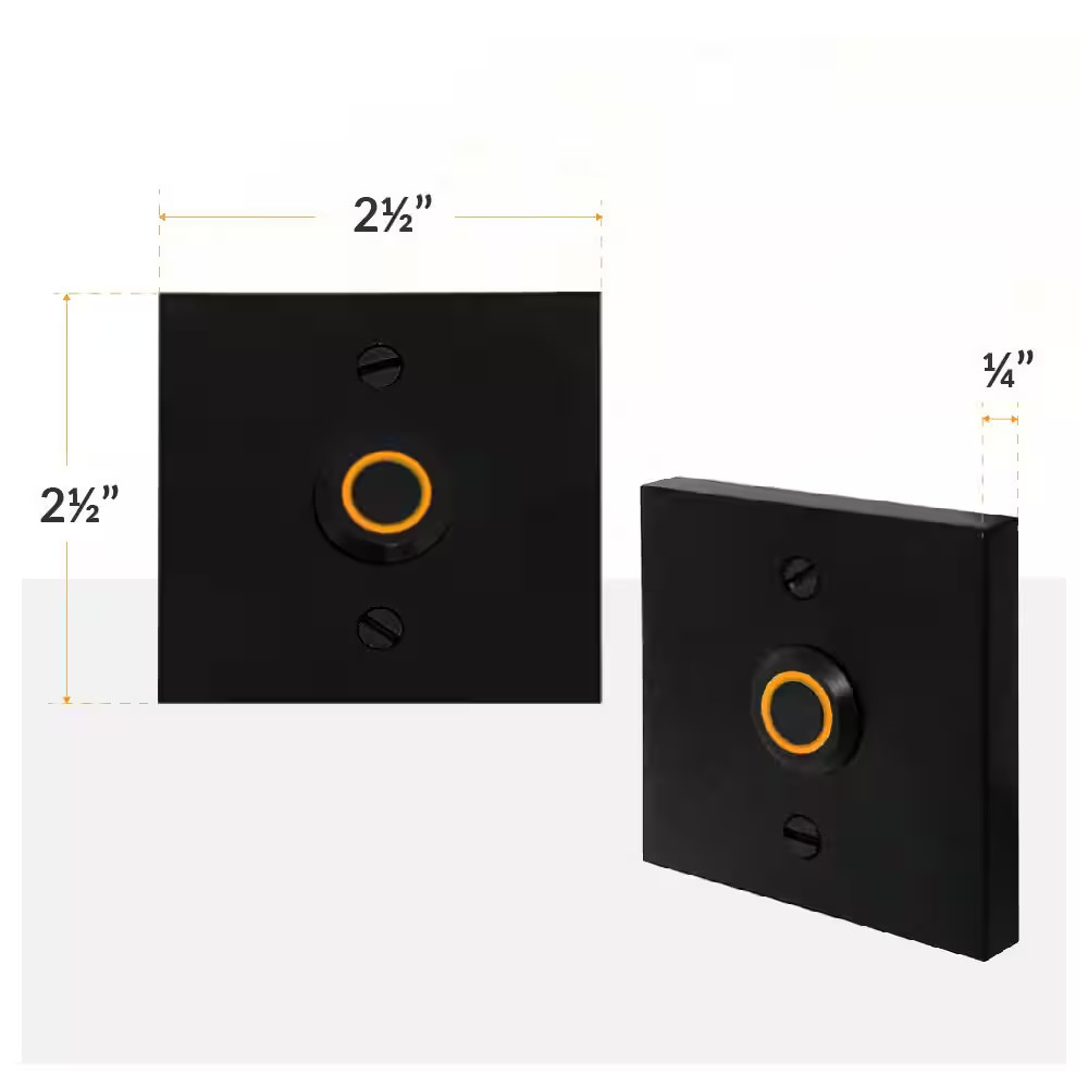 Wired Metal Square Surface Mount Doorbell Chime Push Button with LED Button Ligh